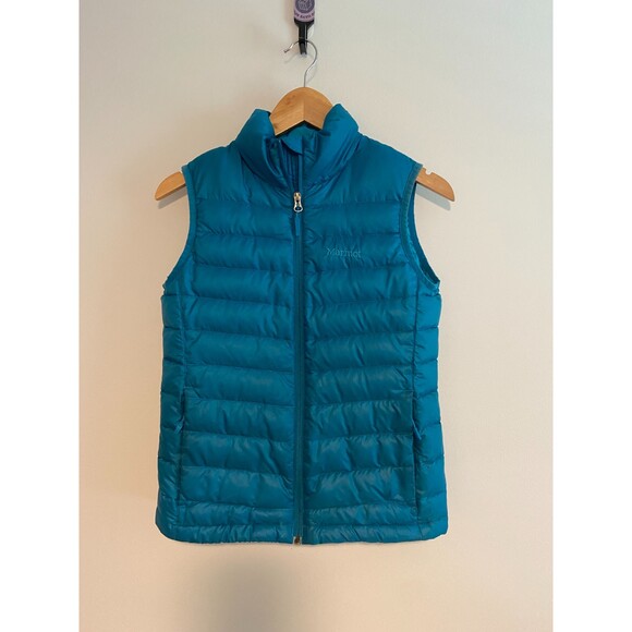 Women's Marmot Blue 700 Down Puffer Vest Size XS - Picture 1 of 5